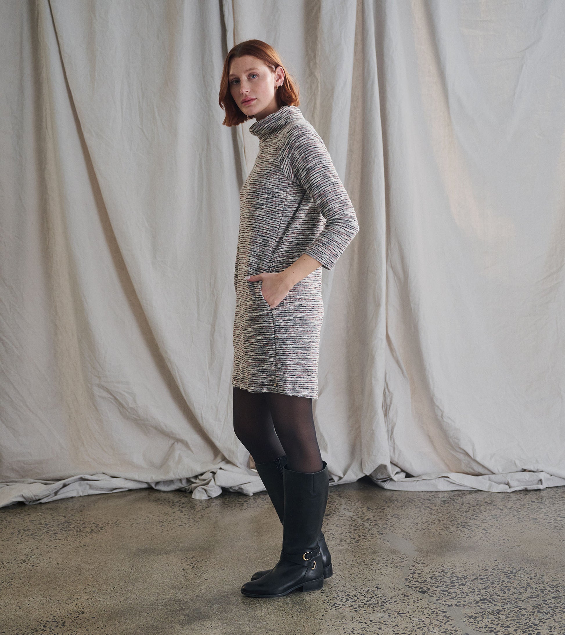 grey dress with leggings Sadie Sweater Dress