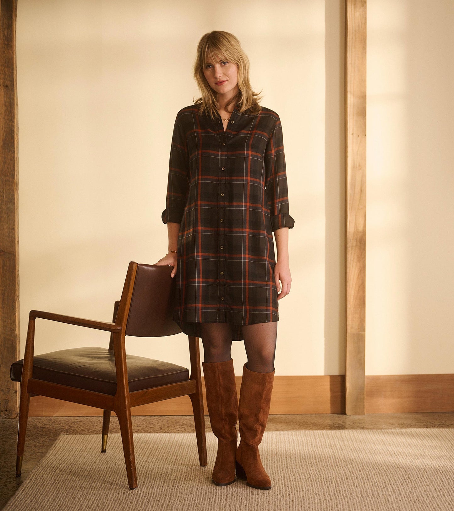 Cara Shirt Dress - Autumn Plaid