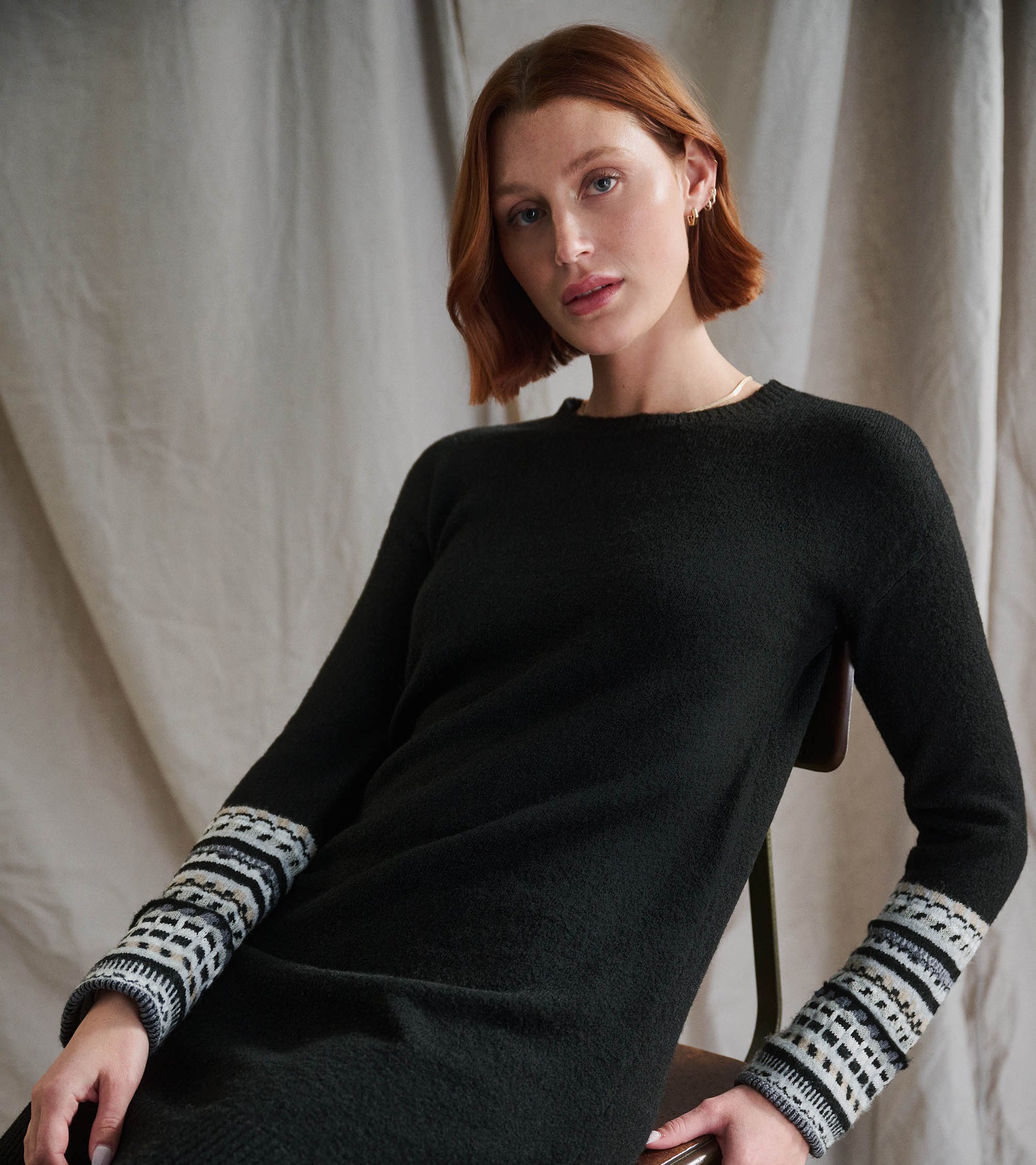 black knit sweater dress Sadie Sweater Dress