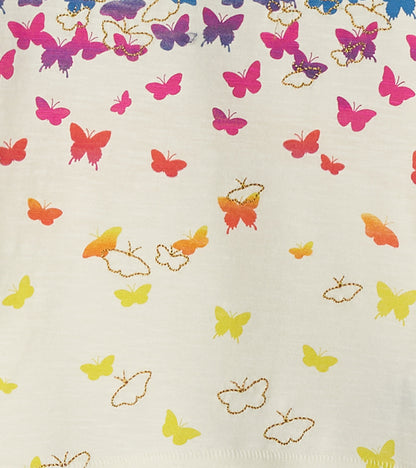 Girls Falling Butterflies Long Sleeve Graphic Tee