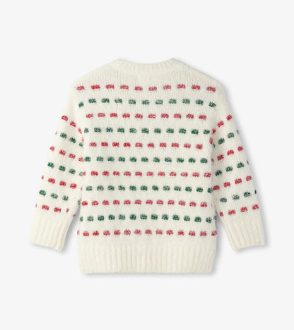 Girls Holiday Basket Weave Sweater