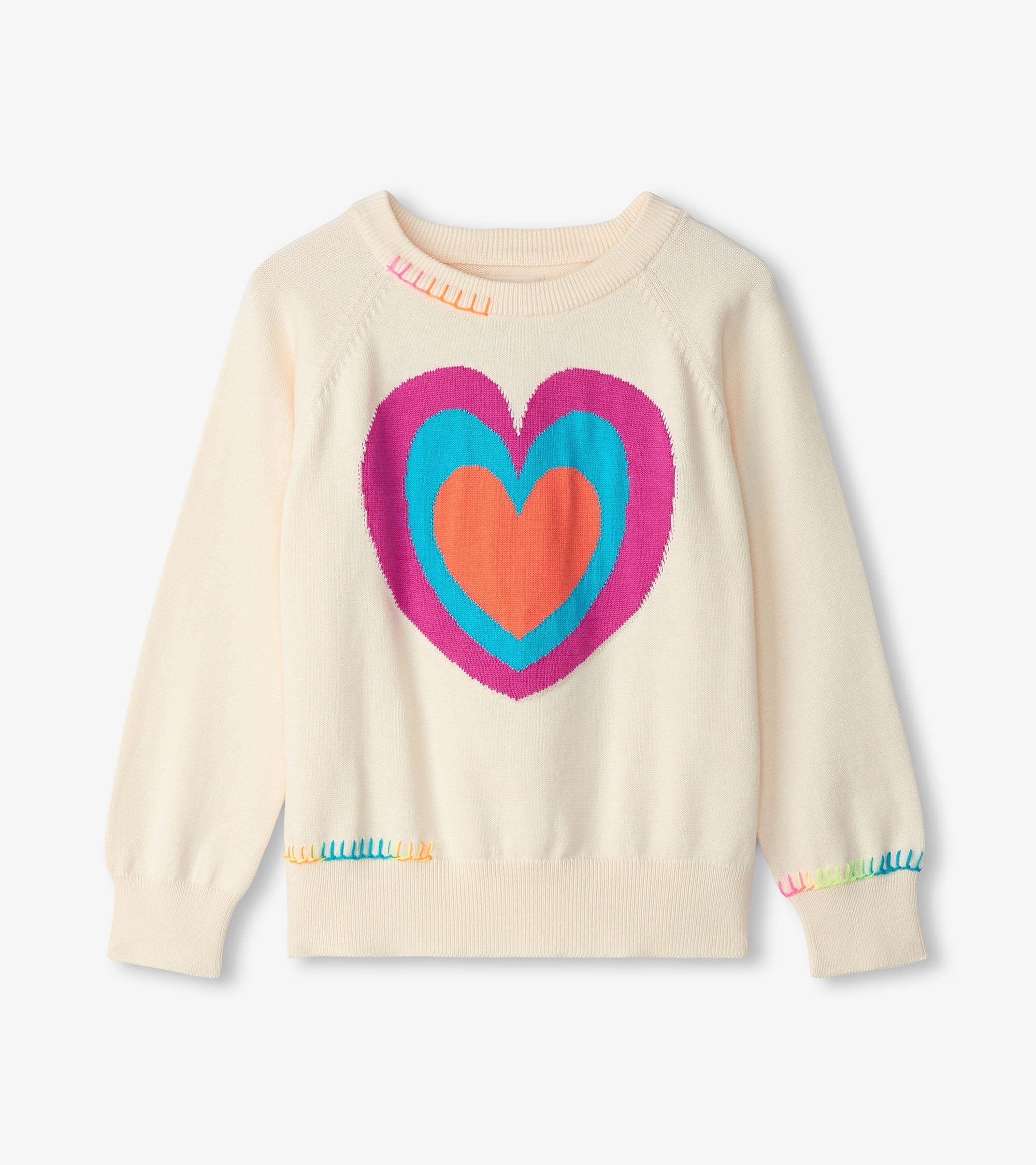 Girls Layered Hearts Sweater