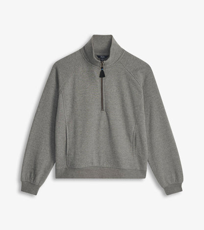 Mock Neck Pullover - Charcoal Heather