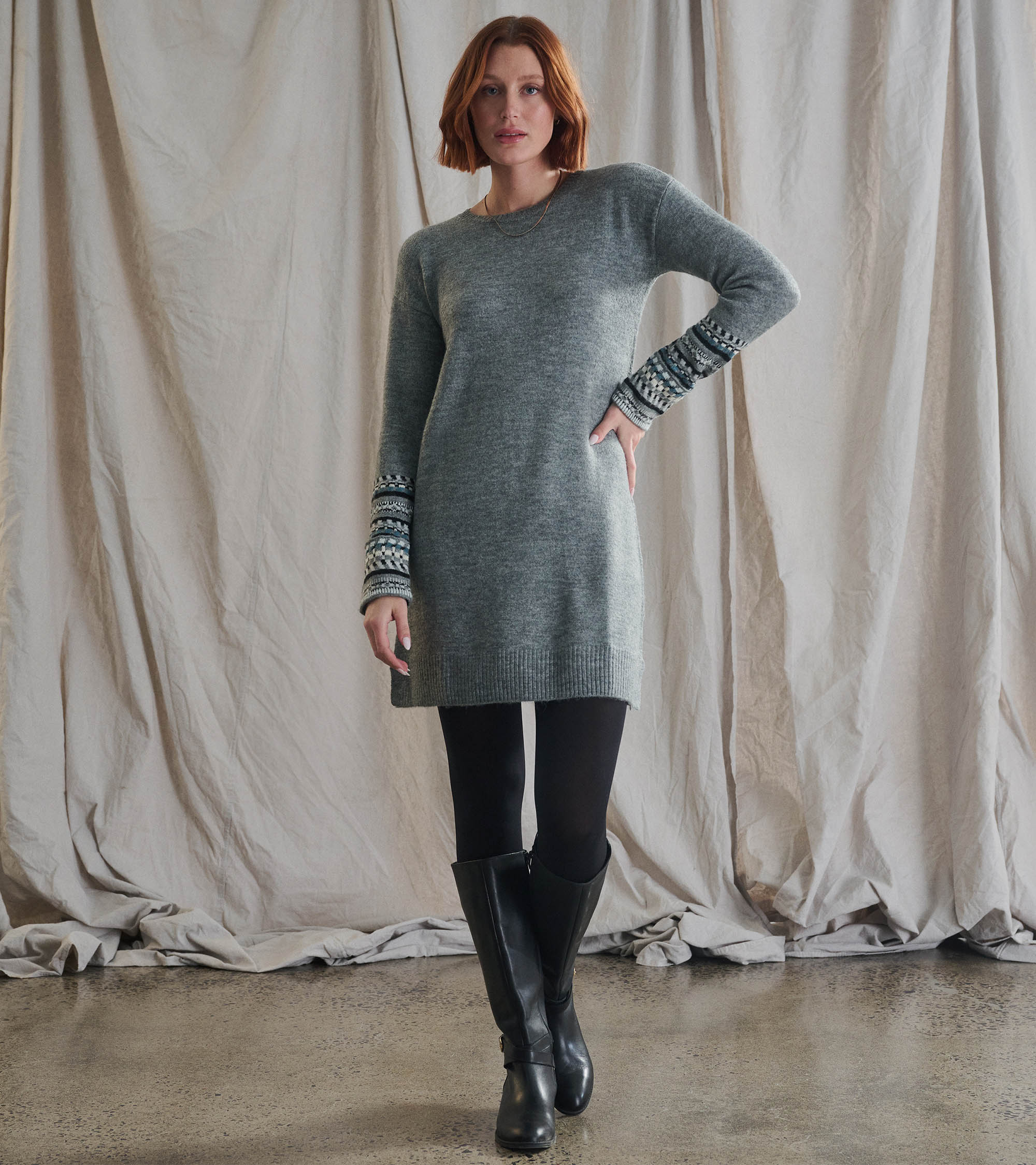 Sadie Sweater Dress Charcoal Heather