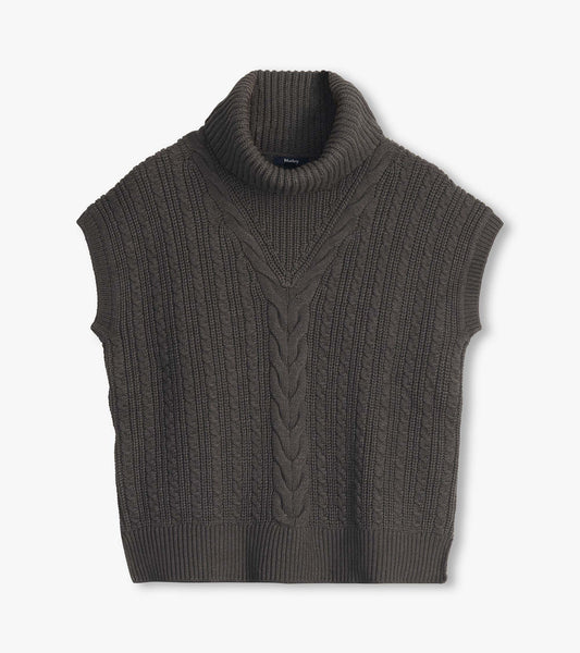 Cable Knit Vest - Charcoal Grey