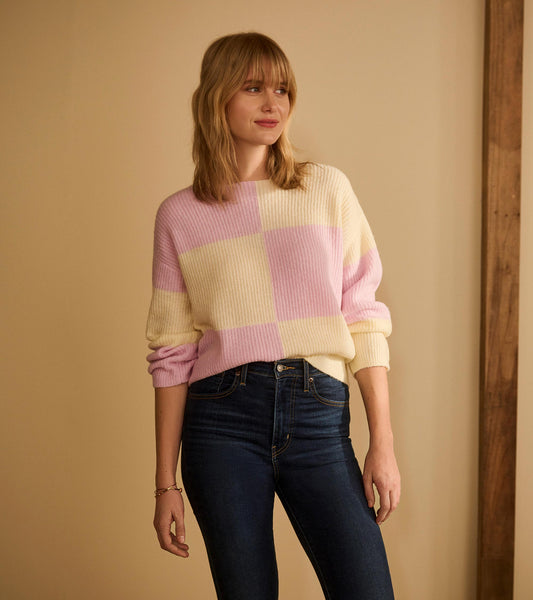 Monroe Sweater - Pink Blocks