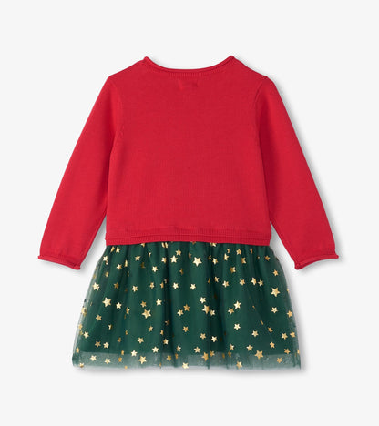 Baby & Toddler Holiday Reindeer Drop Waist Sweater Dress