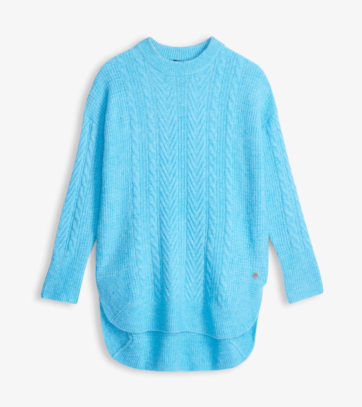 Cable Knit Tunic - Sky Blue