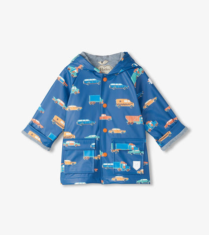 Baby & Toddler Boys Driving Cars Button-Up Rain Jacket