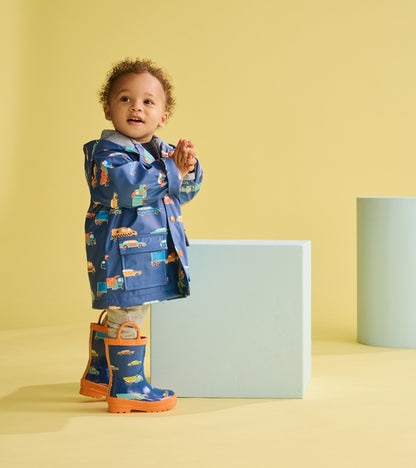 Toddler Boys Driving Cars Rain Boots