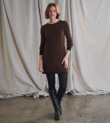 Abigail Sweater Dress - Art Deco Dots