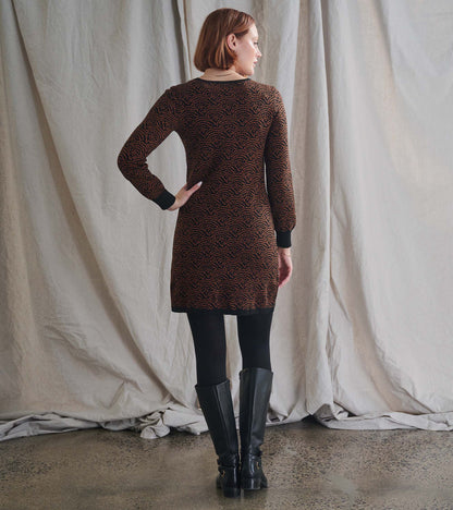 Abigail Sweater Dress - Art Deco Dots