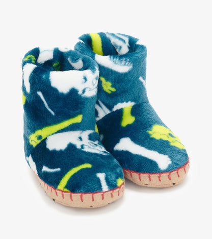 Baby Boys Dino Fossils Fleece Slippers