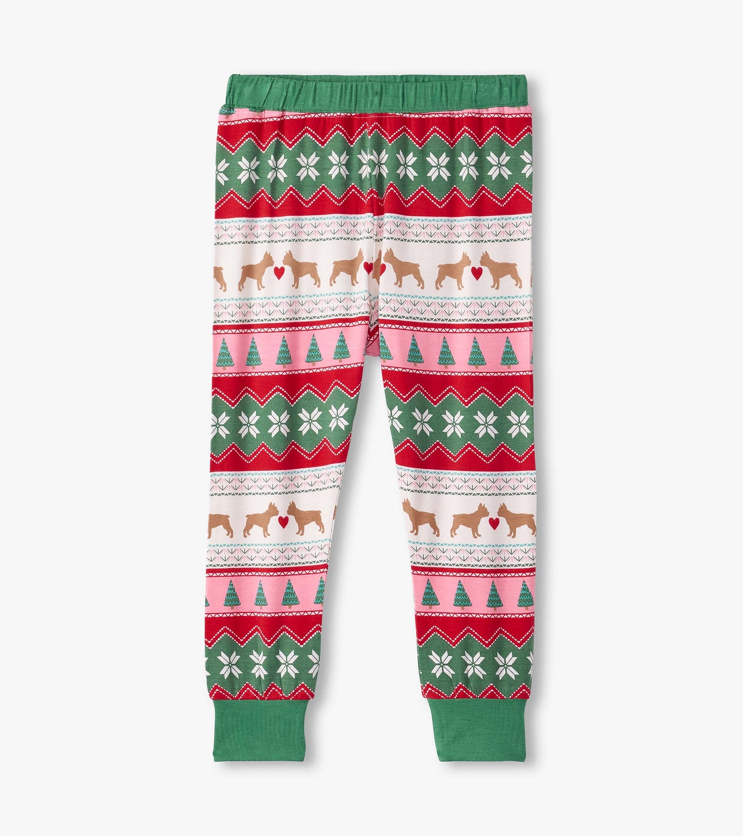 Girls Puppy Hearts Fair Isle Bamboo Pajama Set