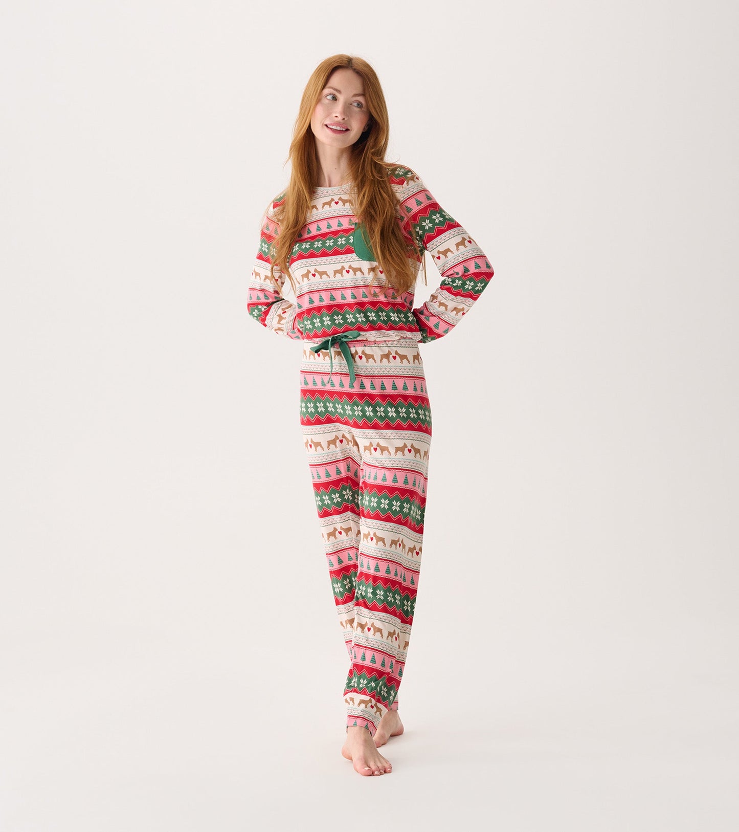 Women's Puppy Hearts Fairisle Bamboo Pajama Set