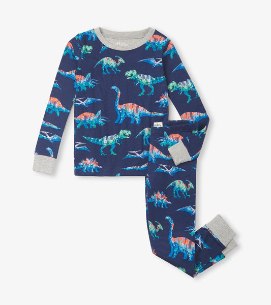 Boys Blue Dinos Organic Cotton Pajama Set