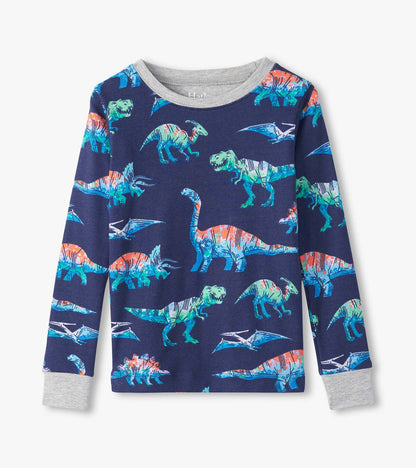 Boys Blue Dinos Organic Cotton Pajama Set