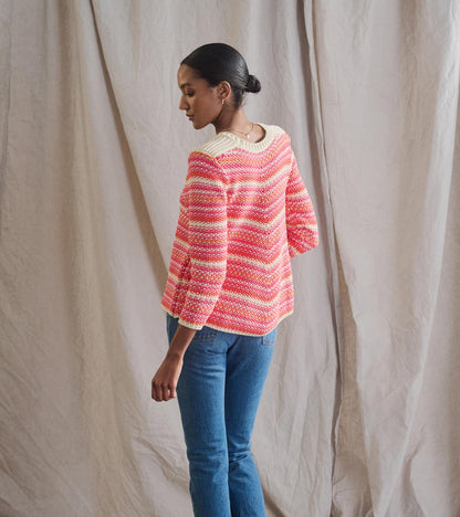 Chevron Swing Sweater - Dawn Sky Stripes