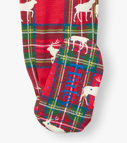 Baby Elk Plaid Cotton Footed Sleeper