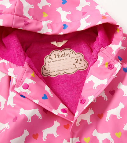 Baby & Toddler Girls French Bulldogs Button-Up Rain Jacket