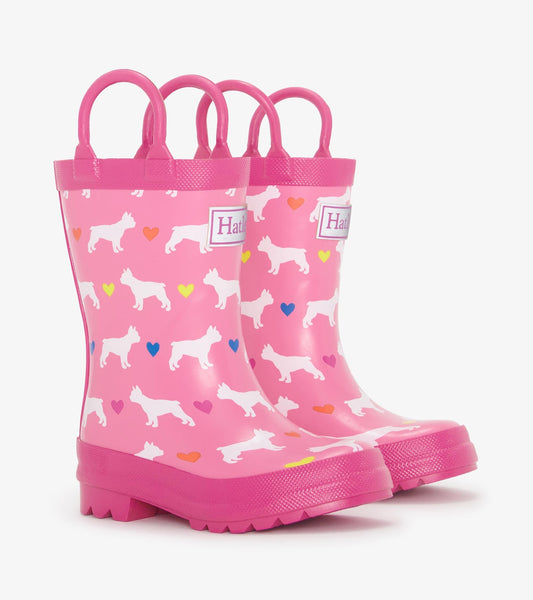 Toddler Girls French Bulldogs Rain Boots