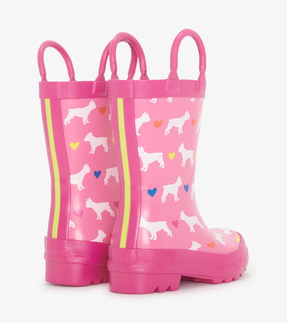 Toddler Girls French Bulldogs Rain Boots