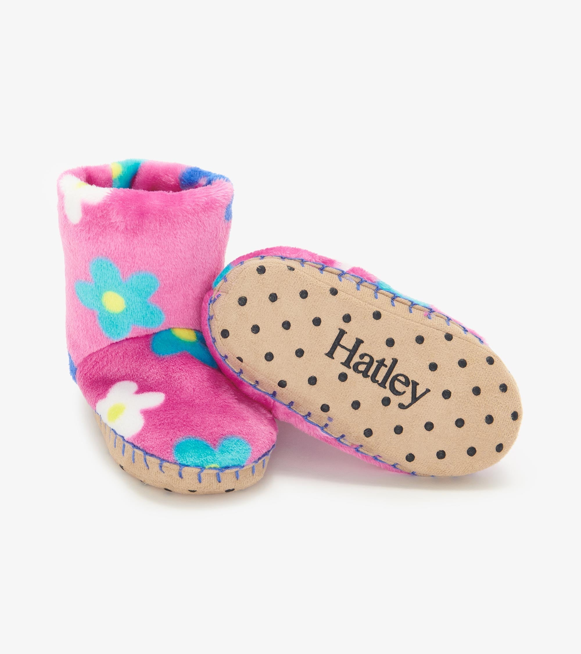 Baby Girls Daisies Fleece Slippers