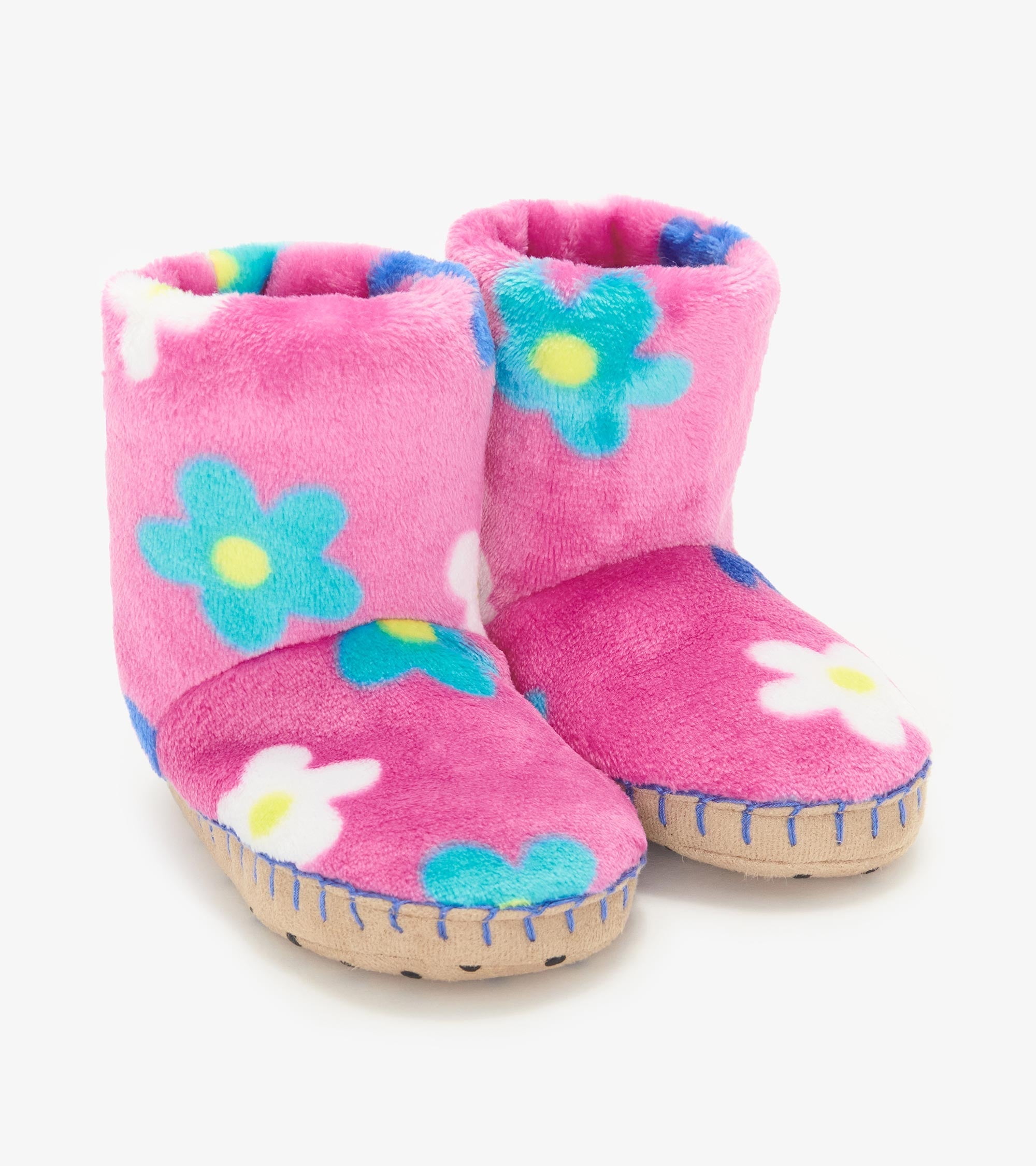 Baby Girls Daisies Fleece Slippers