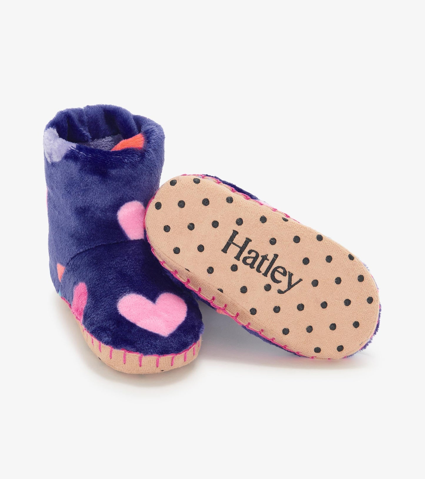 Baby Girls Hearts Fleece Slippers