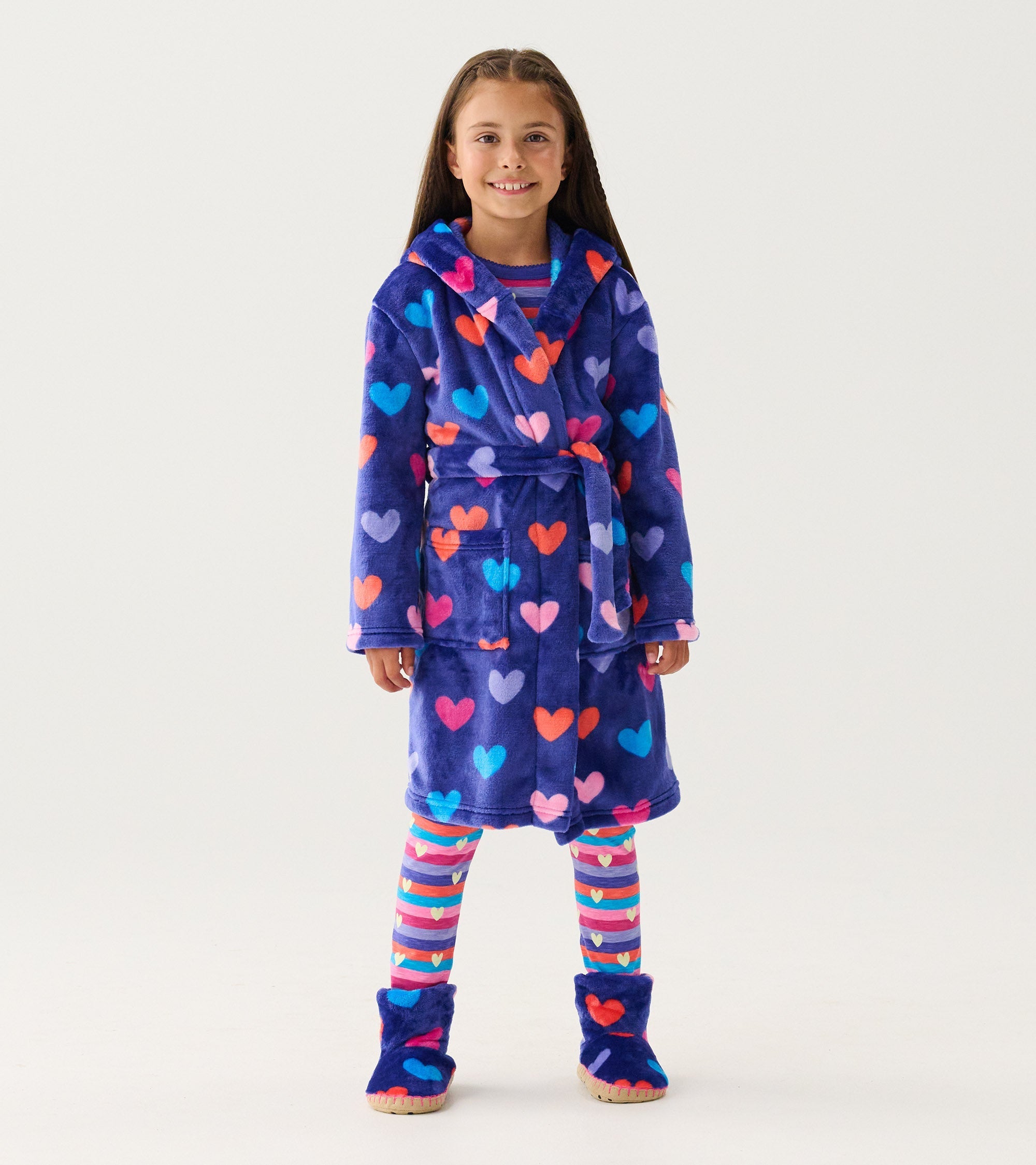 Baby Girls Hearts Fleece Robe