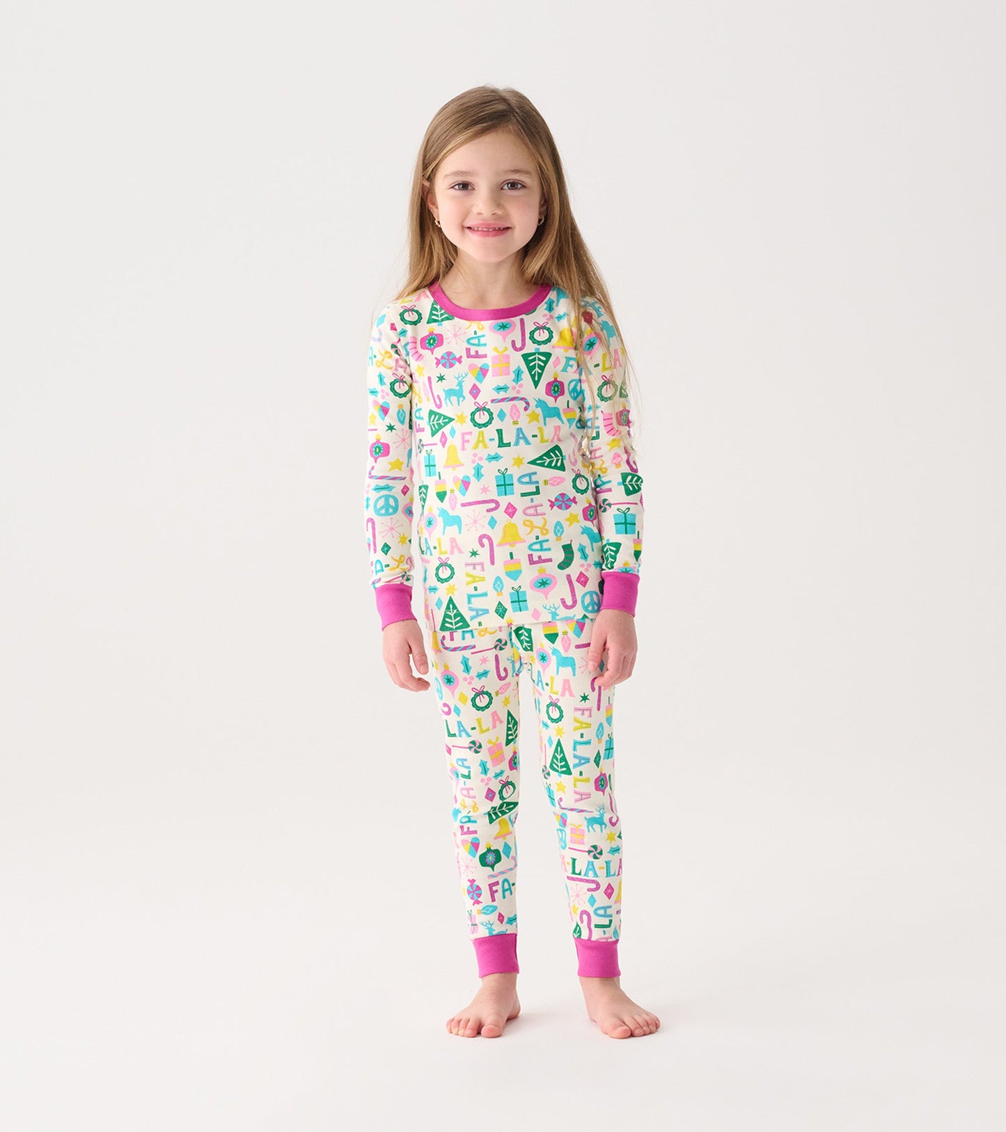 Girls Pink Falala Pajama Set