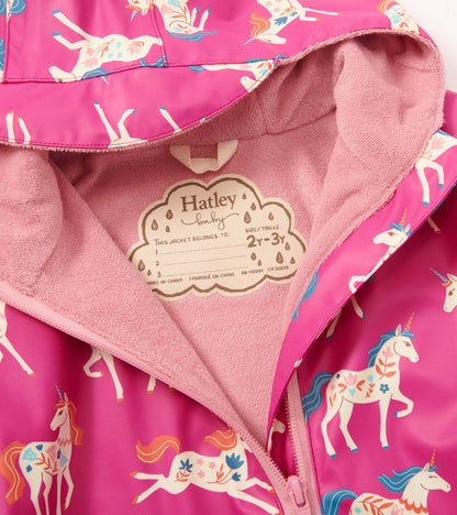 Baby Girls Folksy Unicorns Rain Suit