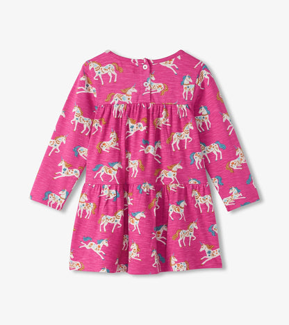 Baby & Toddler Girls Folksy Unicorns Gathered Tiered Dress