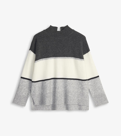 Mock Neck Tunic - Grey Block