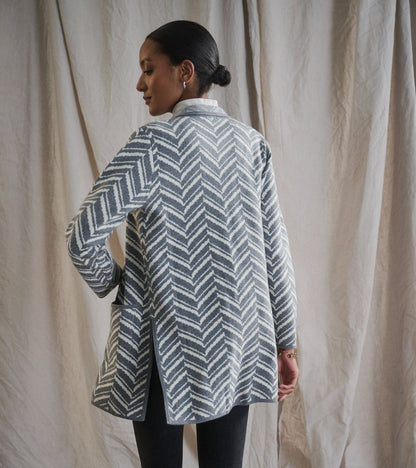 Sweater Blazer - Grey Chevron