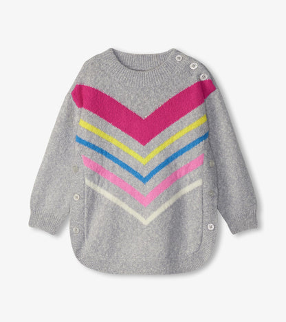 Girls Chevron Stripe Chunky Sweater Tunic