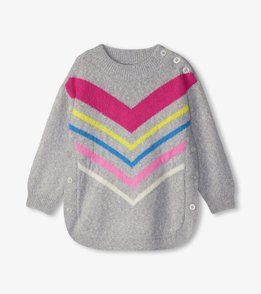 Girls Chevron Stripe Chunky Sweater Tunic