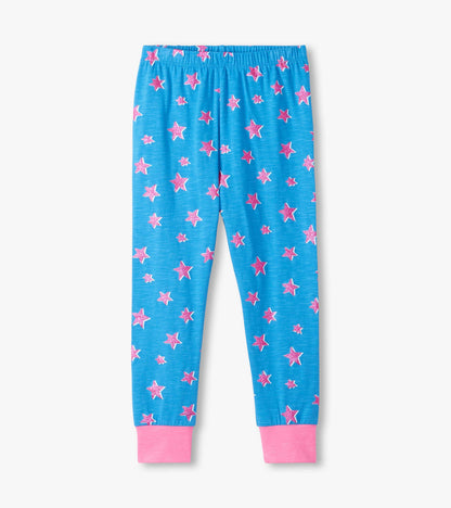 Girls Glitter Stars Pajama Set