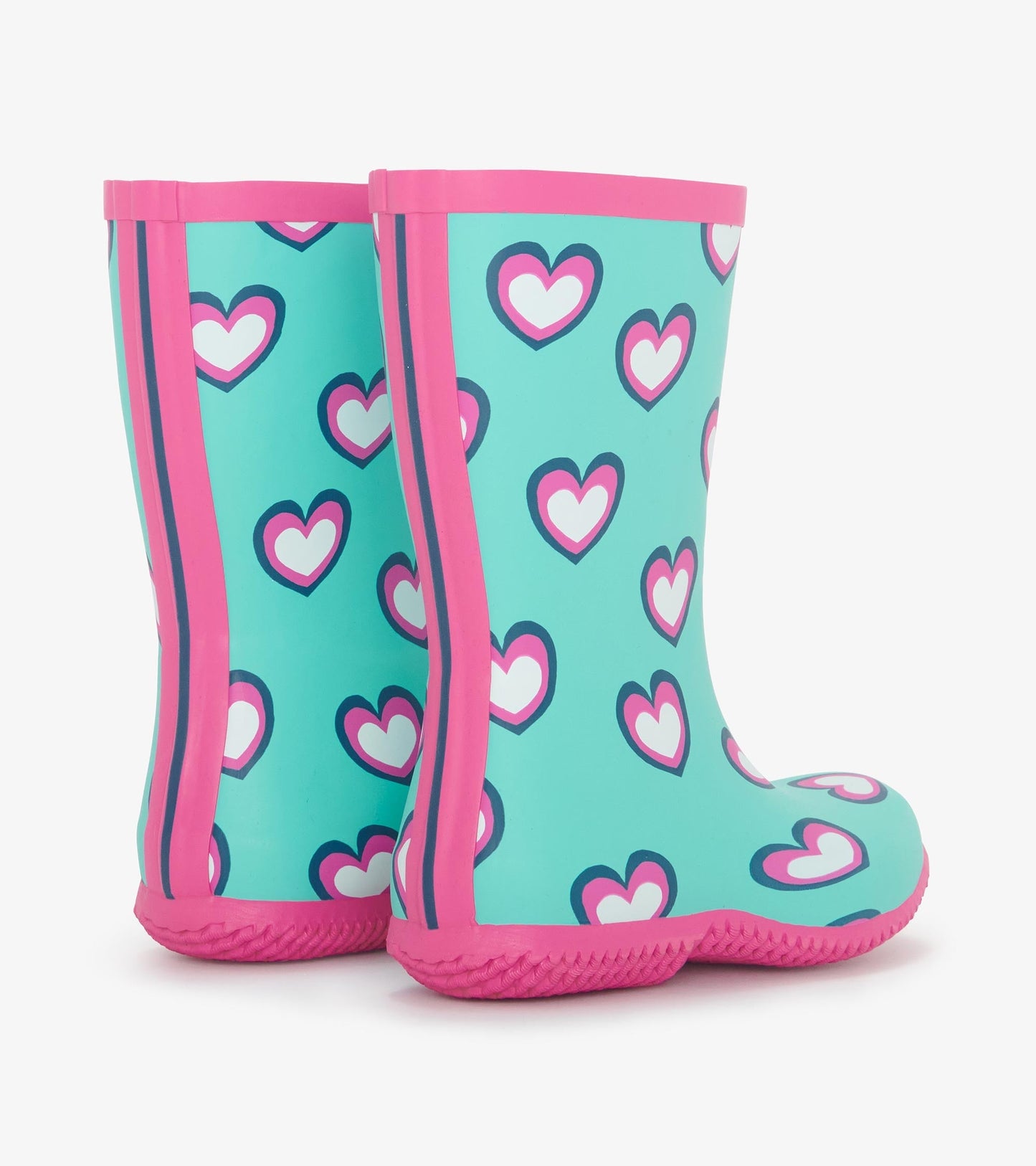 Girls Hearts Packable Rain Boots