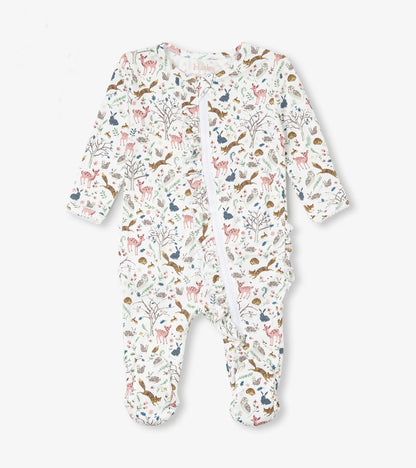 Baby Girls Happy Forest Ruffle Bum Bamboo Sleeper