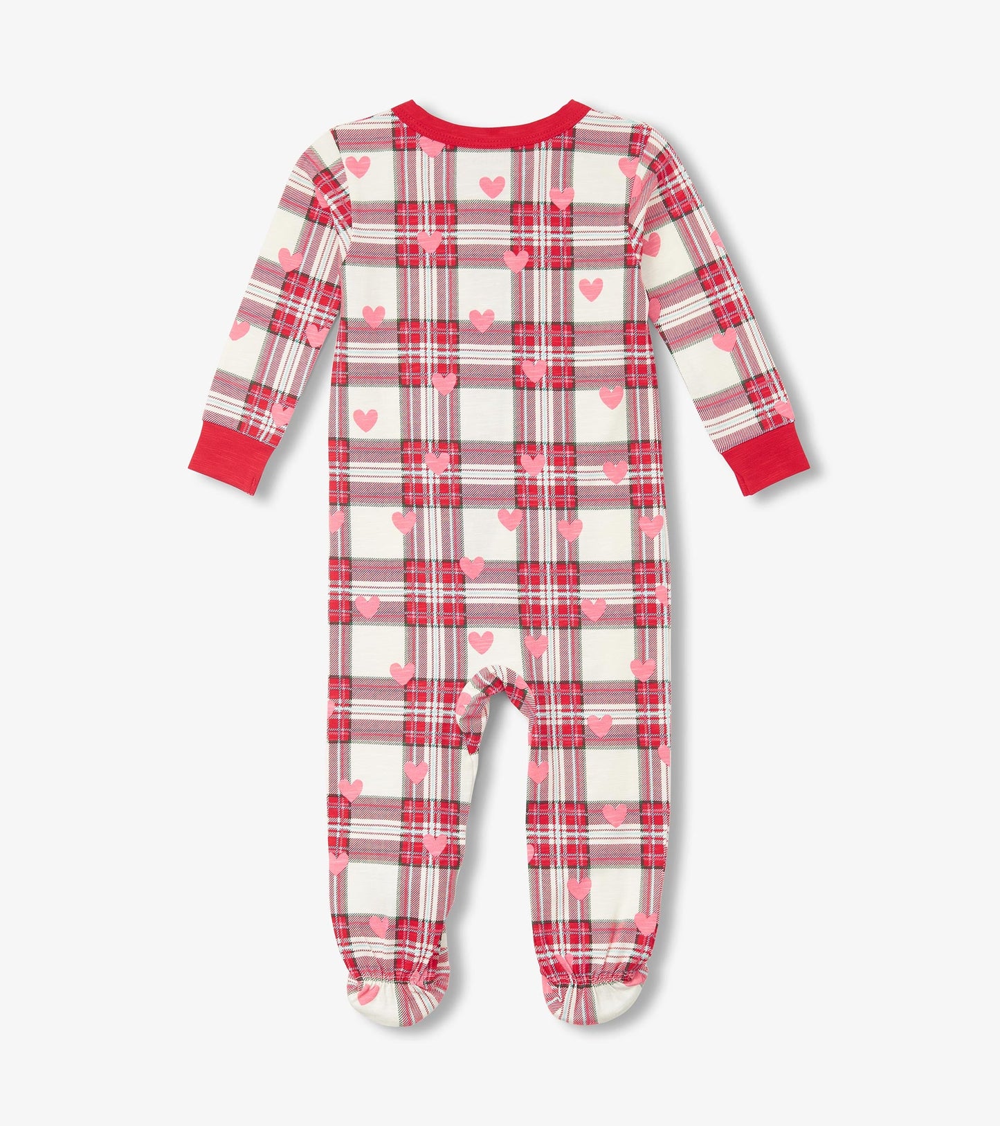 Baby Plaid Hearts Cotton Footed Sleeper