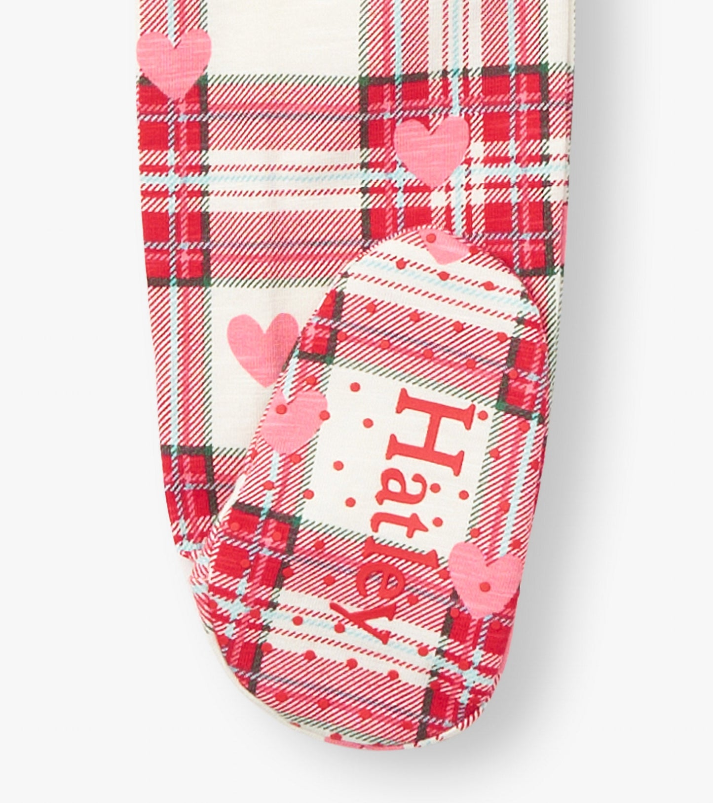 Baby Plaid Hearts Cotton Footed Sleeper