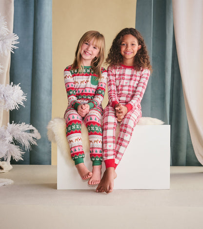 Girls Plaid Hearts Pajama Set