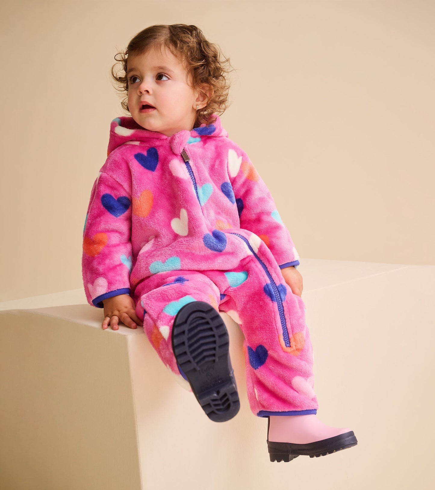 Baby Girls Hearts Fleece Suit