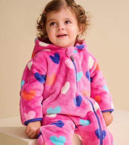 Baby Girls Hearts Fleece Suit