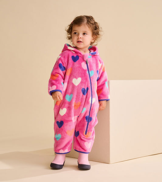 Baby Girls Hearts Fleece Suit