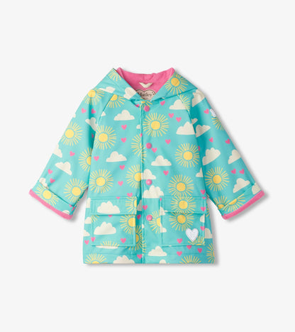 Baby & Toddler Girls Happy Skies Button-Up Rain Jacket