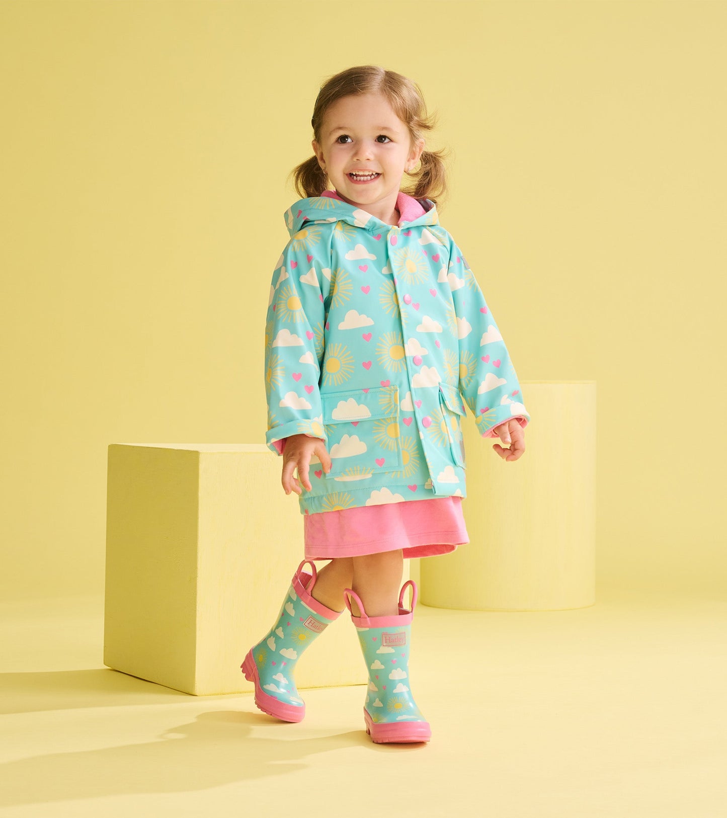 Baby & Toddler Girls Happy Skies Button-Up Rain Jacket