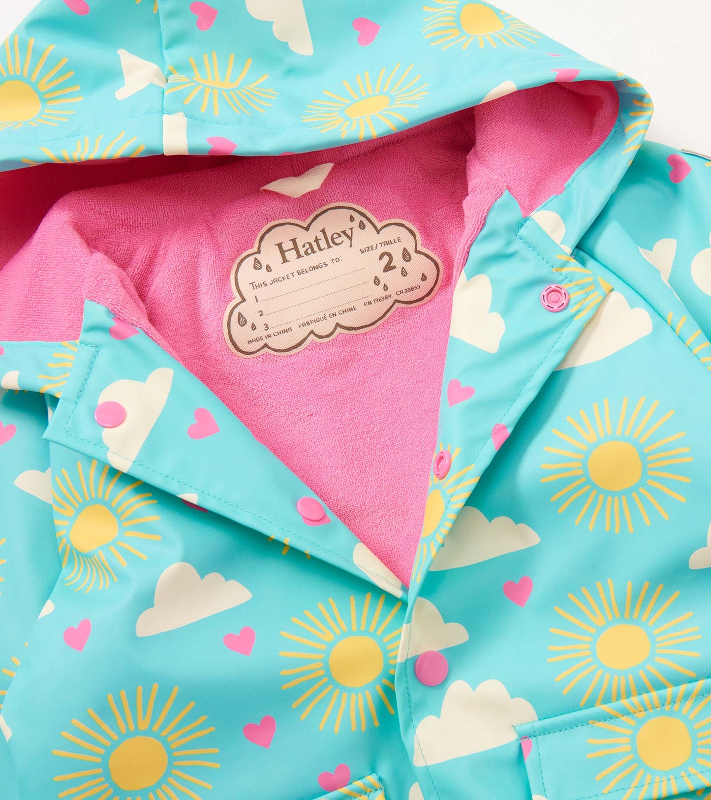 Baby & Toddler Girls Happy Skies Button-Up Rain Jacket