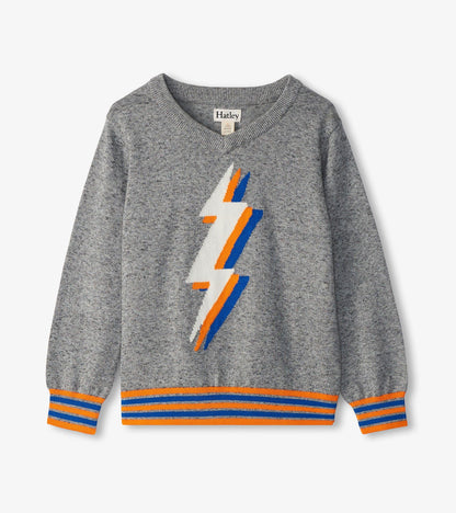 Boys Lightning Bolt V-Neck Sweater